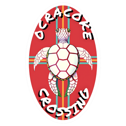 Ocracoke Crossing Oval Vinyl Sticker