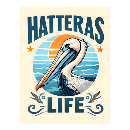 Hatteras Life Rectangle Vinyl Sticker - Cool Water