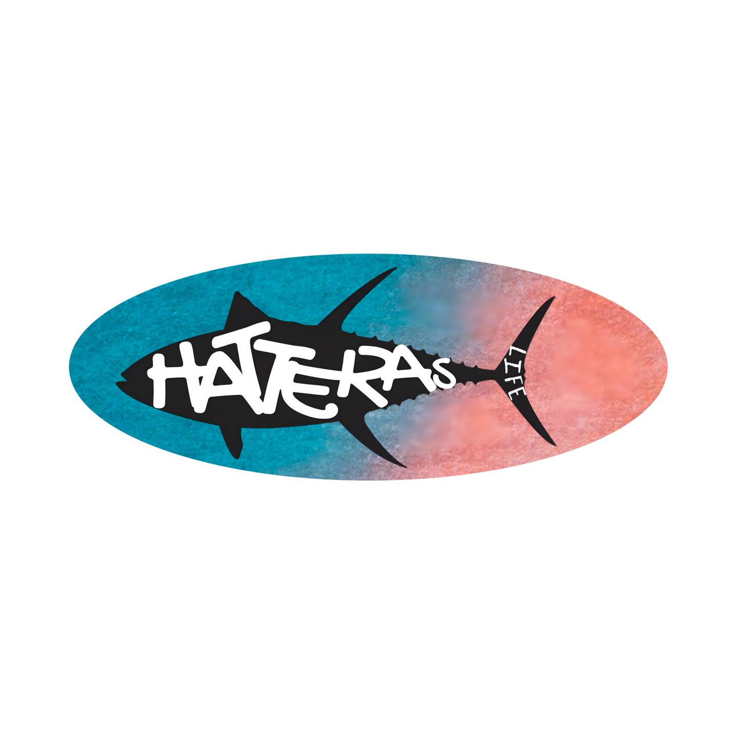 Hatteras Life Oval Vinyl Sticker - Tuna