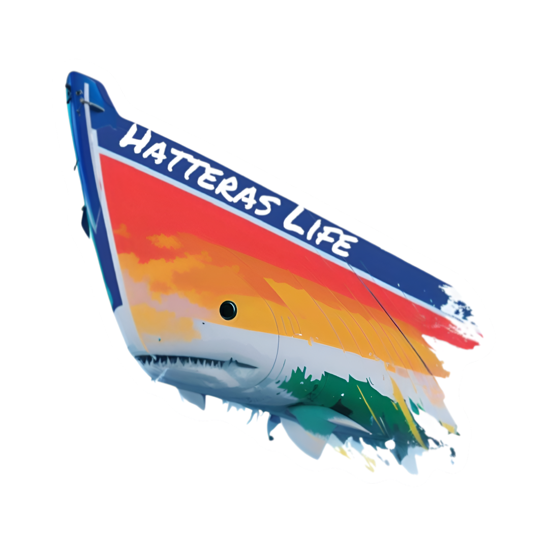 Hatteras Life Vinyl Shark Boat Sticker