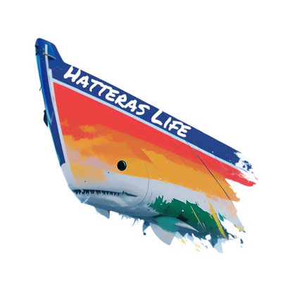 Hatteras Life Vinyl Shark Boat Sticker